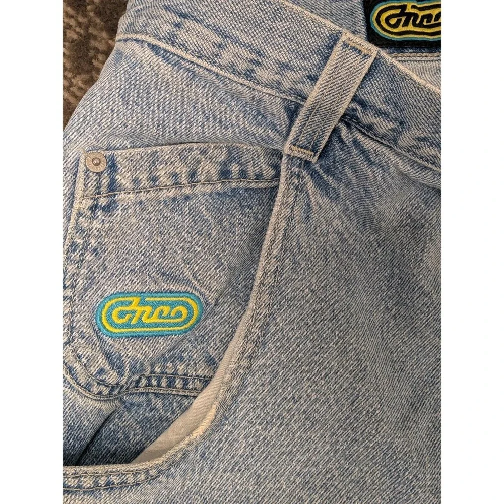 Vintage 90s JNCO Player 170 Jeans USA 33x30 Fit 32x28 Baggy Wide Leg Distressed